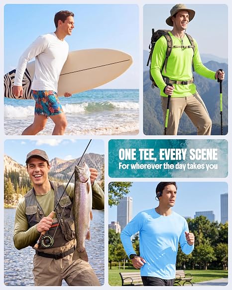 Boladeci Men's UPF 50+ Long Sleeve Swim Shirt