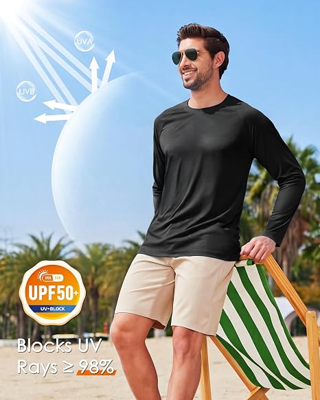 Boladeci Men's UPF 50+ Long Sleeve Swim Shirt
