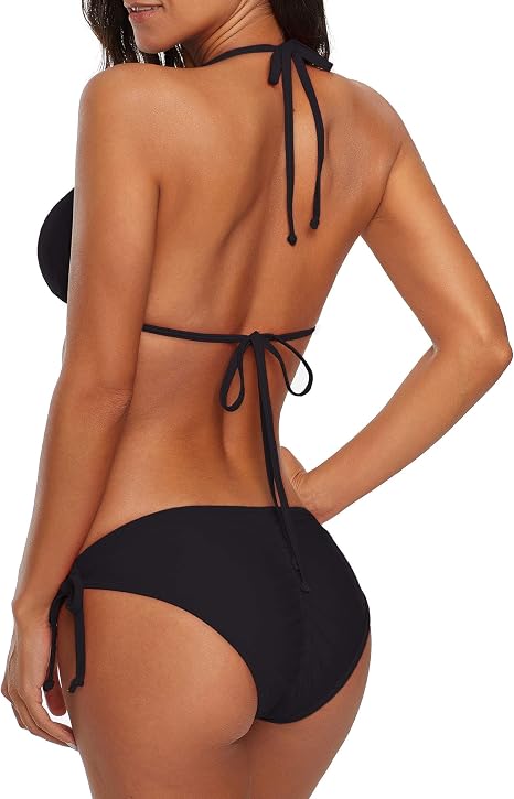 Women String Triangle Halter Bikini Set 2 Piece Swimsuit