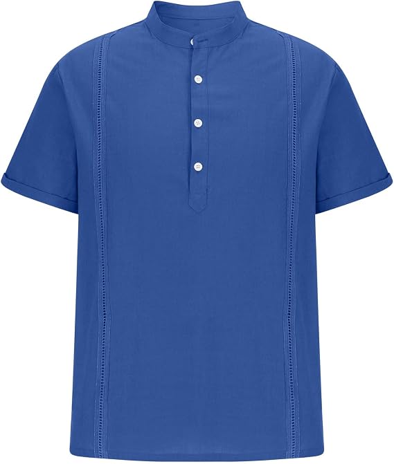 Men's Linen Short Sleeve Button Down Shirt