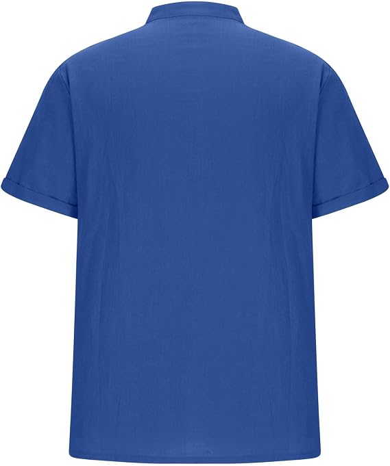 Men's Linen Short Sleeve Button Down Shirt