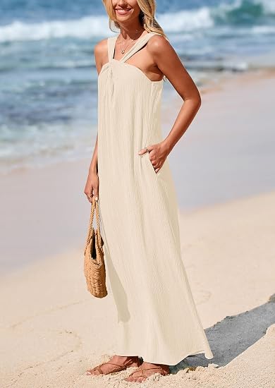 PRETTYGARDEN Women Sleeveless Flowy Maxi Dress