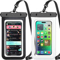Waterproof Phone Pouch, 2 Pack Black White